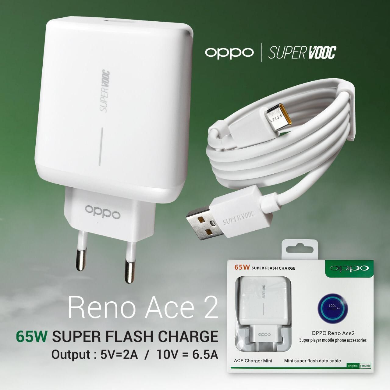 TRAVEL CHARGER  SUPER VOOC RENO ACE 2 65 WATT (ZB) MICRO USB